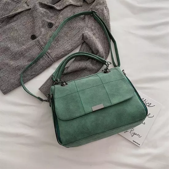 Matte Women Handbag Shoulder Bags Green PU Leather Lady Totes Bag Hand Bags