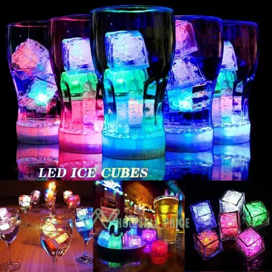 40 pieces Rainbow Flash Color Light Up Party Rave club Wedding LED Glow Ice Cube