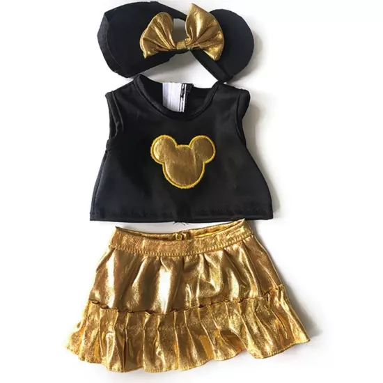 Mickey top & skirt & bow made for 18" Doll American Girl party clothes