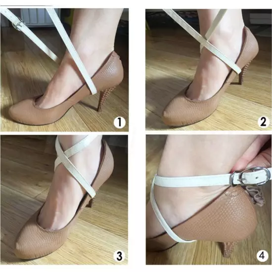 Detachable Leather Shoe Straps Band Shoelace for Holding Loose High Heeled Shoes