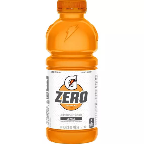 GatoradeG Zero Thirst Quencher, Orange, 20 oz Bottles, 8 Count