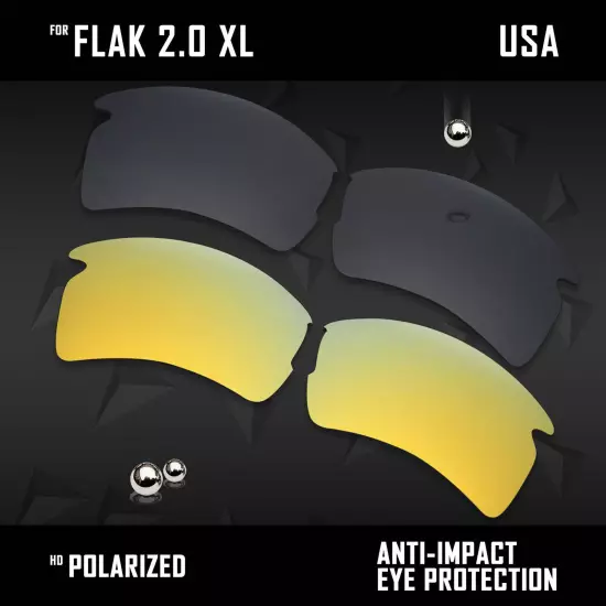 Anti Scratch Polarized Replacement Lenses for-Oakley Flak 2.0 XL OO9188 Options