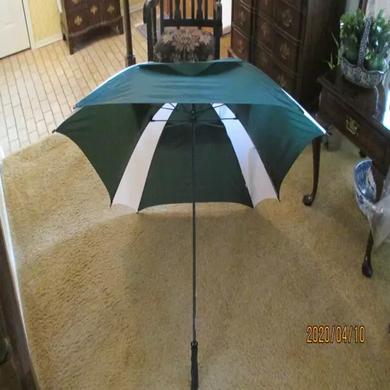  Cyclone 60" Green And White Golf Umbrella With Sleeve Double Canopy