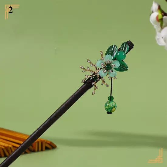 Womens Flower Wooden Chopsticks Hair Hairpin Hair Stick Chinese Style Retro❥