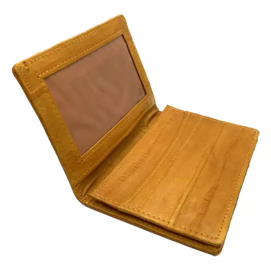 Genuine Eel Skin Leather Business Card ID Wallet Credit Card Case