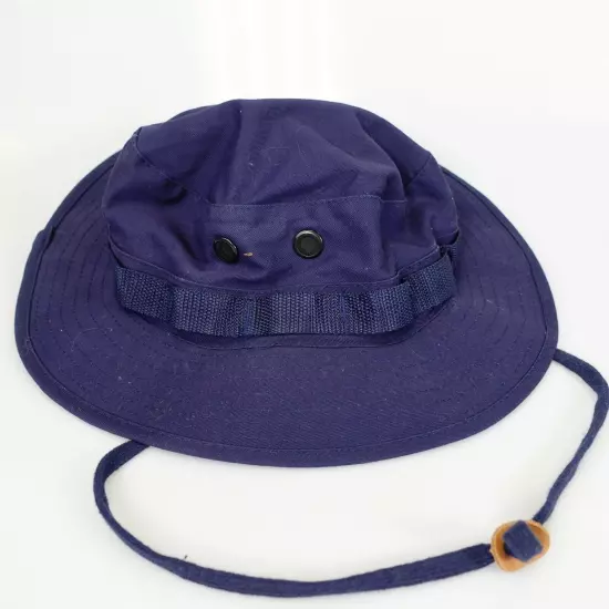 Women Cotton Navy Bucket Hat 7 Mountain Beach Band Drawstring Adjustable Stretch