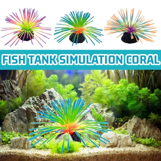 Fish Tank Simulates Coral Colourful Sea Urchin Ball Glow-in-the-dark Coral D2P1