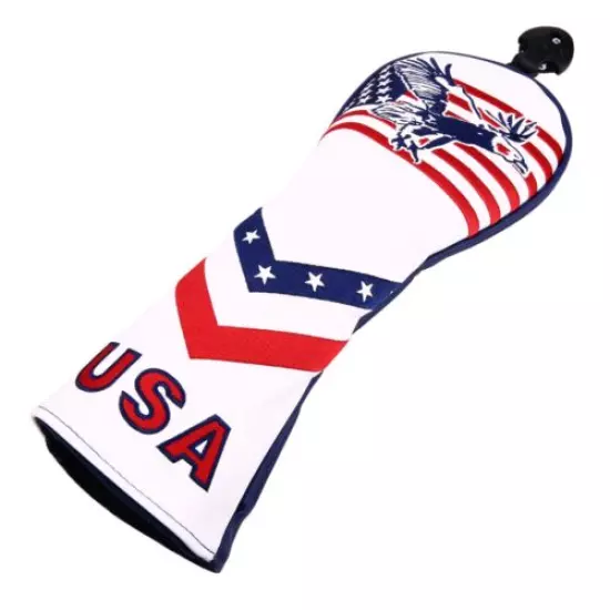 USA Flag with Eagle Pattern Golf Club Driver Fairway Wood Hybrid Head Cover