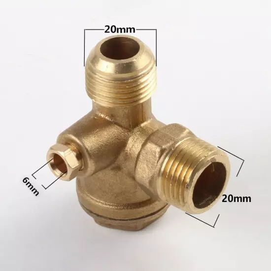 Air Compressor Check Valve Gold Home Male Threaded One-way 1pcs 20*20mm