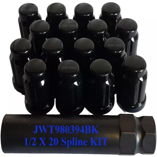 Anti Theft Golf Cart LUG NUT KIT Black 1/2x20 Bad Boy Buggies Columbia Cushman