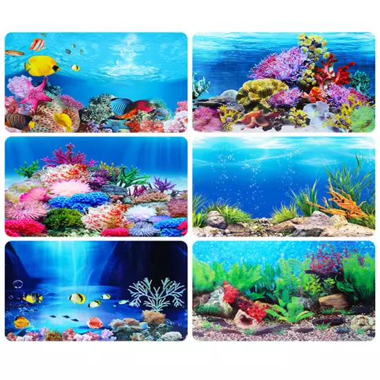 2 in 1 Double-sided Printing 3D Poster Decor Aquarium Fish Tank Background Decor