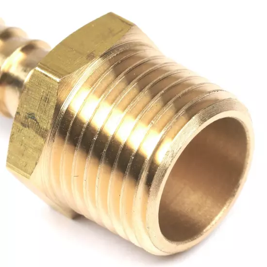 Brass 1/2" NPT To 3/8" Barb Hose Straight Fitting Valve Water Adapter Converter