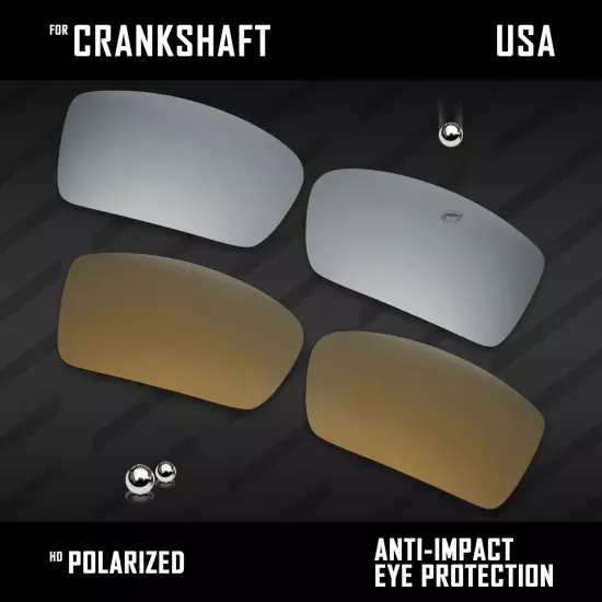 Anti Scratch Polarized Replacement Lenses for-Oakley Crankshaft OO9239 Options