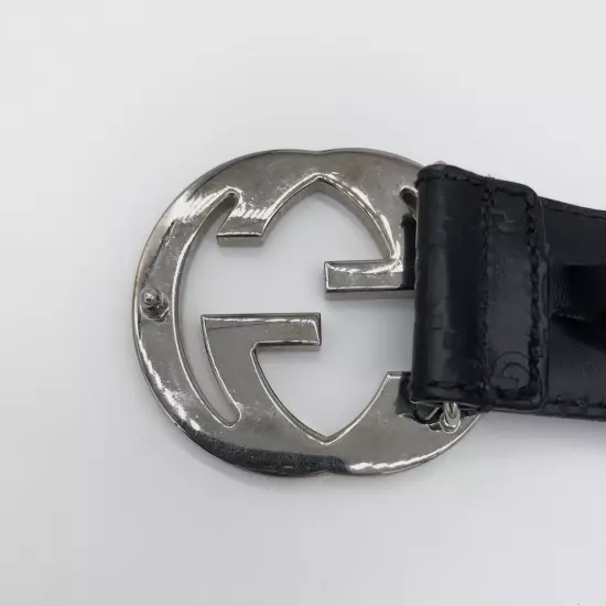 Gucci Belt GG Shima Big Interlocking Black Black