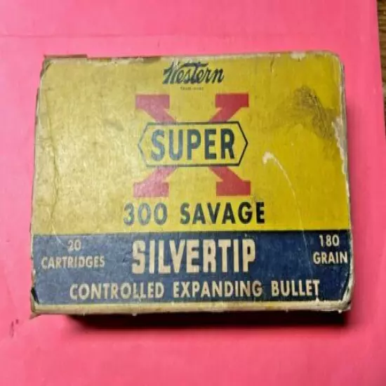  Vintage Western Super-X 300 Savage Winchester Silvertip Bullet Box Empty