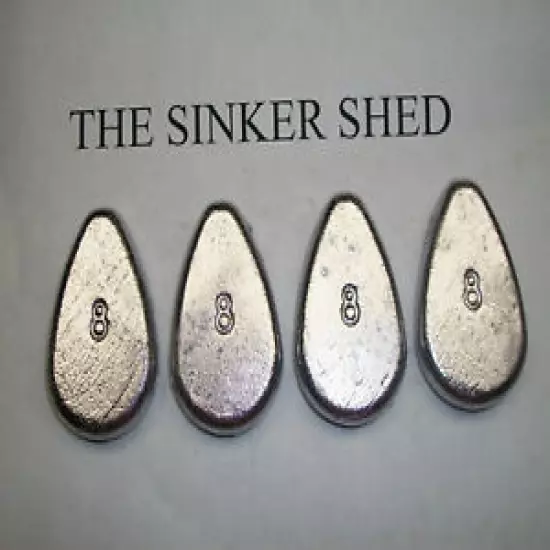 8 oz no roll slip sinkers - quantity of 6/12/25/50/100/250 - FREE SHIPPING