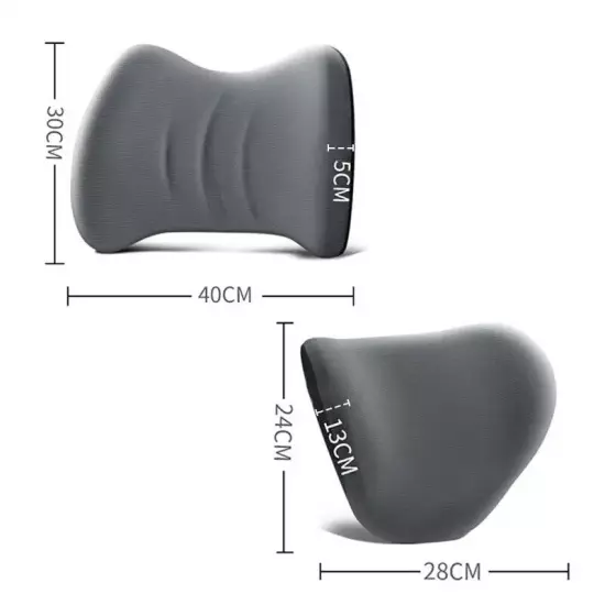 Car Seat Headrest & Lumbar Cushion Memory Foam Protective Lumbar Back Support