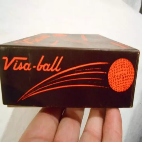 Vintage 1-Dozen Visa-Balls Fluorescent Orange Golf Balls Original Box 1970's NOS