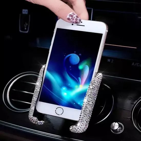 Glitter Car Phone Holder 360° Adjustable Auto Car Stand Gravity Air Vent Mount G