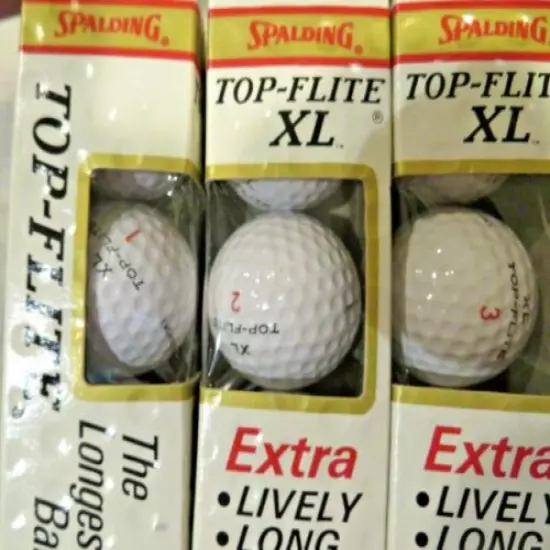 Dozen (12) Vintage 1980 Top Flite XL Golf Balls within a Desk Calendar