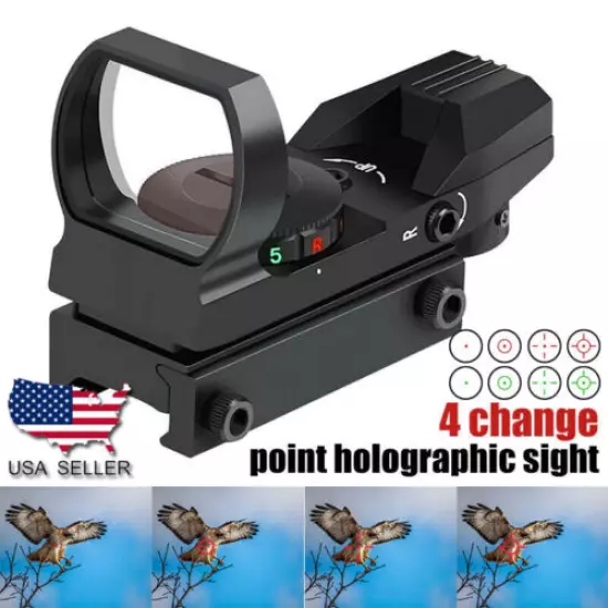 Tactical Holographic Reflex Red Green 4 Reticles Dot Sight with 33mm Rail Mount