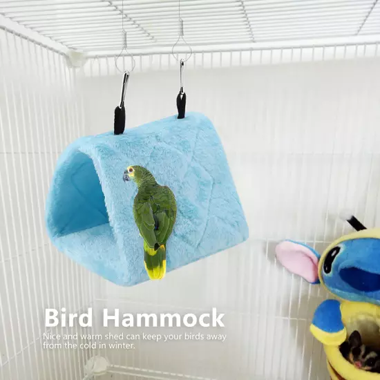 Soft Plush Hammock Hanging Cage Tent For Birds Parrot Winter Warm Bed Pet Toy