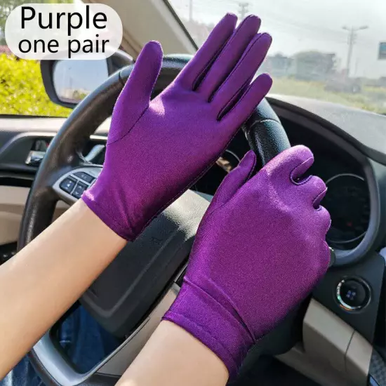 Women Spandex Driving Gloves Show Etiquette Sunscreen Cotton Thin Gloves