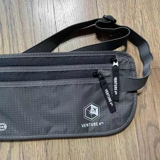 VENTURE 4TH Travel Money Belt Travel Wallet & Passport Holder NWT Grey Pack