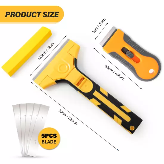 Razor Blade Scraper Tool Wall Paint Window Glass Scraper with Extra Razor Blades