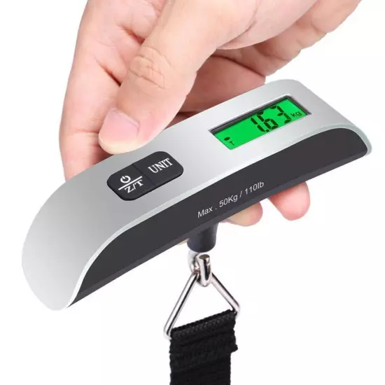 50KG Digital Travel Portable Handheld Weighing Luggage Bag Scales Suitcase Q6U8