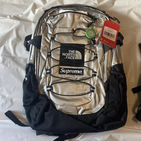 Supreme NY X TNF SS18 The North Face Borealis Metallic Backpack SILVER NWT