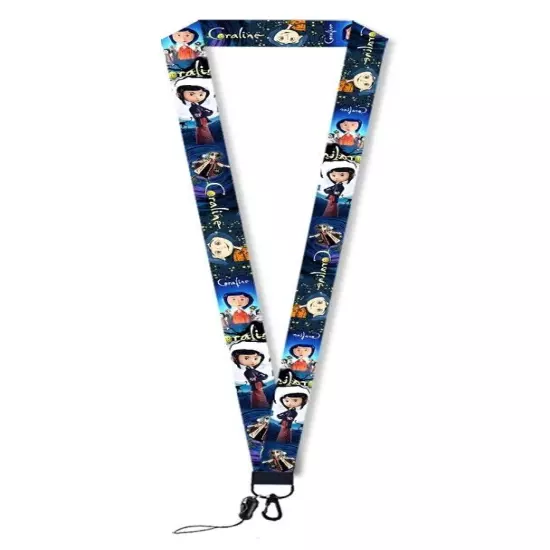 Coraline Movie Themed Lanyard ID Card Holder Keychain Neck Strap - Ship from US