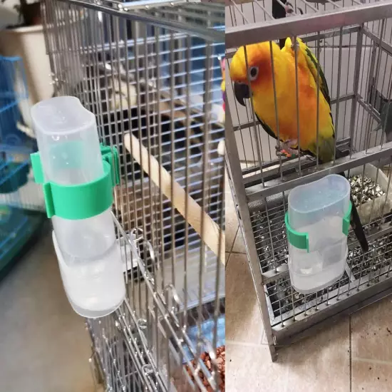 Bird Water Dispenser Parrot Water Feeder Bird Seed Container for Cage Parakeet W