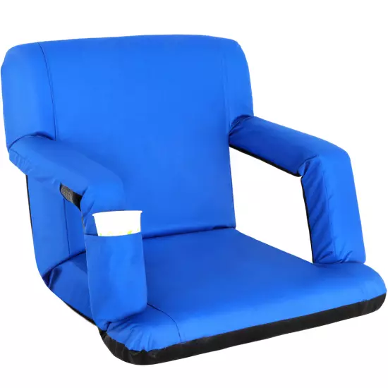  2PCS Stadium Seats with Back Support Cushion Stadium Chair for Bleachers Blue