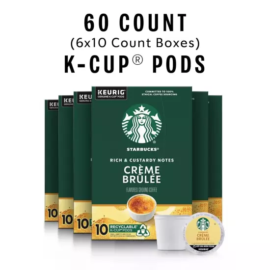 Starbucks Creme Brulee Flavored Coffee K Cups Keurig 60ct 3.4 oz K Cup 12/24