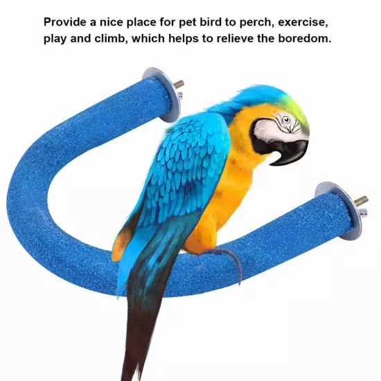  Pet Bird Rough Surfaced Wooden Perch Stand Rack Cage Toy For Beak LLI