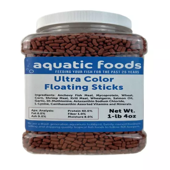 Ultra Color Floating Sticks for All Tropicals & Pond Fish. WL-JAR