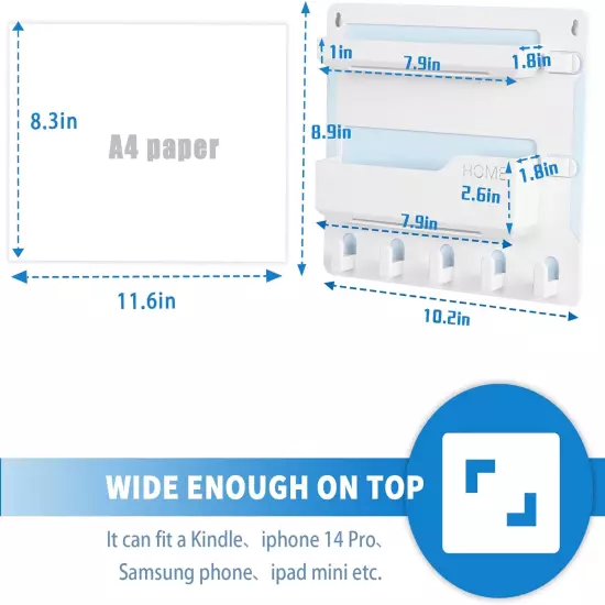 Bedside Wall Mount Shelf, Adhesive Bedside Organizer for Remote、Phone、Glasses. B