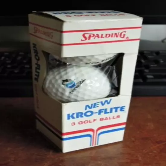 Vintage Golf Balls - Spalding Kro-Flite & Dunlop Maxfli 1.68" - Disney Logo's