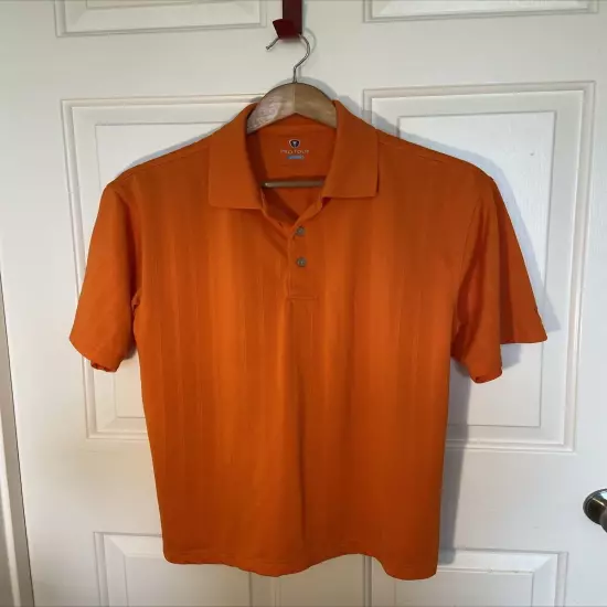 Pro Tour Cool Play Mens Orange Golf Polo Shirt Size L Short Sleeve