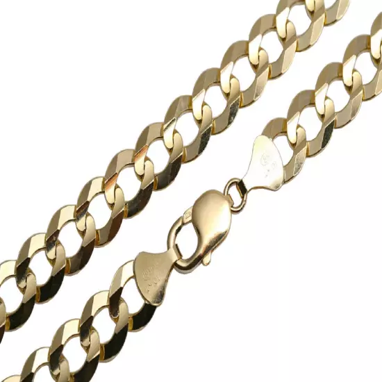 10k Yellow Gold Solid 3mm-12mm Cuban Link Chain Necklace Bracelet 7"-30"