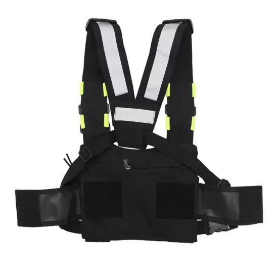 Tactical Harness Radio Pocket Chest Rig Bag Walkie Talkie Front Pack Vest Pouch