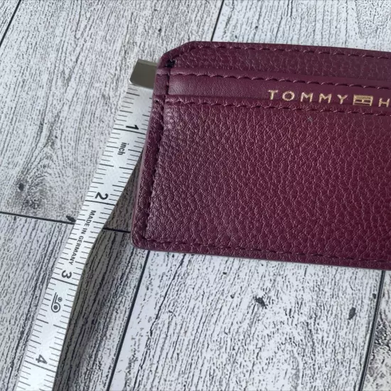 Tommy Hilfiger Burgundy Leather 5-Card Holder