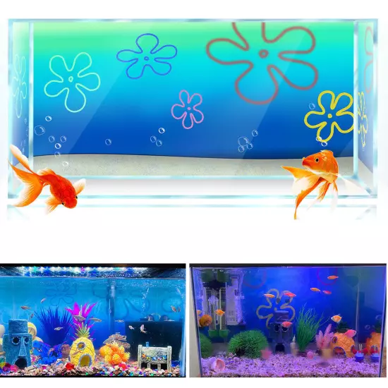 Aquarium Background Sticker, Cartoon Bob Underwater Fish Tank Decorations Poster