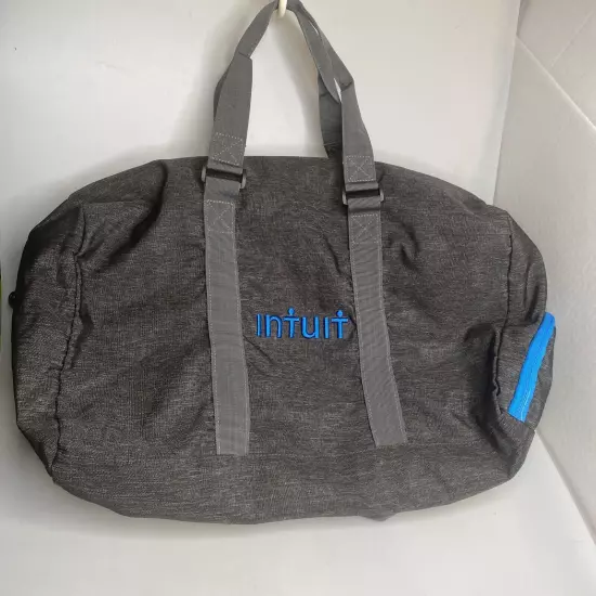 Intuit Large Travel Duffle Bag Light Grey Blue Trim, with Shoes Compartment-