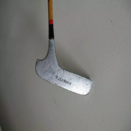 Rare Spalding Bros. C-Stamped Cash-IN Putter, Leather Grip, V.Hannon stamp Back