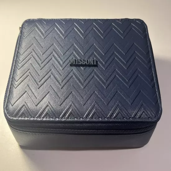 NWOT Missoni Exclusive Delta One Travel Case Pouch Blue Wave Zipper Ltd Edition