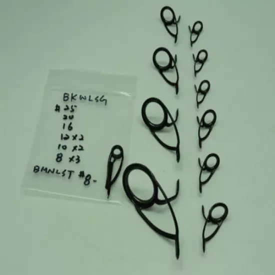 NEW K series BKWLSG Casting Rod SIC Guide SET OF 10 #25~8 with #8 Ring Top