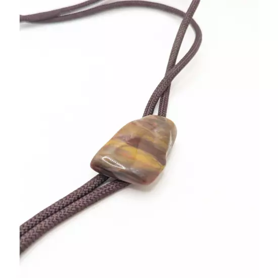 Vintage Agate Slice Stone Bolo Tie Necklace Men Man Groomsman Groom Gift For Him