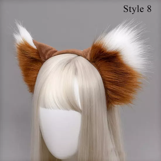 Simulation Animal Ears Plush Animal Wolf Ears Headband Fox Cat Ears